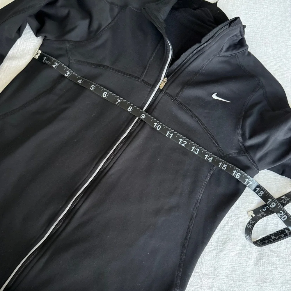 Nike‎ Dri-FIT Running Jacket Womens Small Black Full Zip Reflective Track Coat